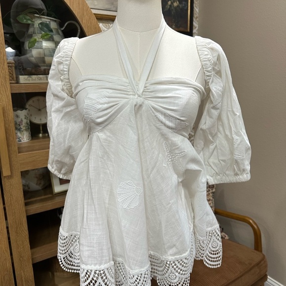 Waimari Panarea White Off-Shoulder Blouse size small sold out on revolve - Picture 3 of 12